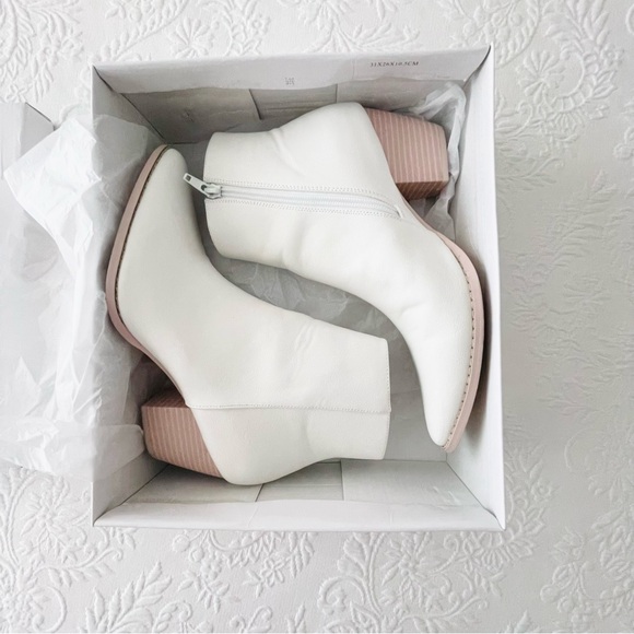 Lulus X Matisse Spirit White and Blonde Pointed Toe Ankle Booties - Picture 2 of 11